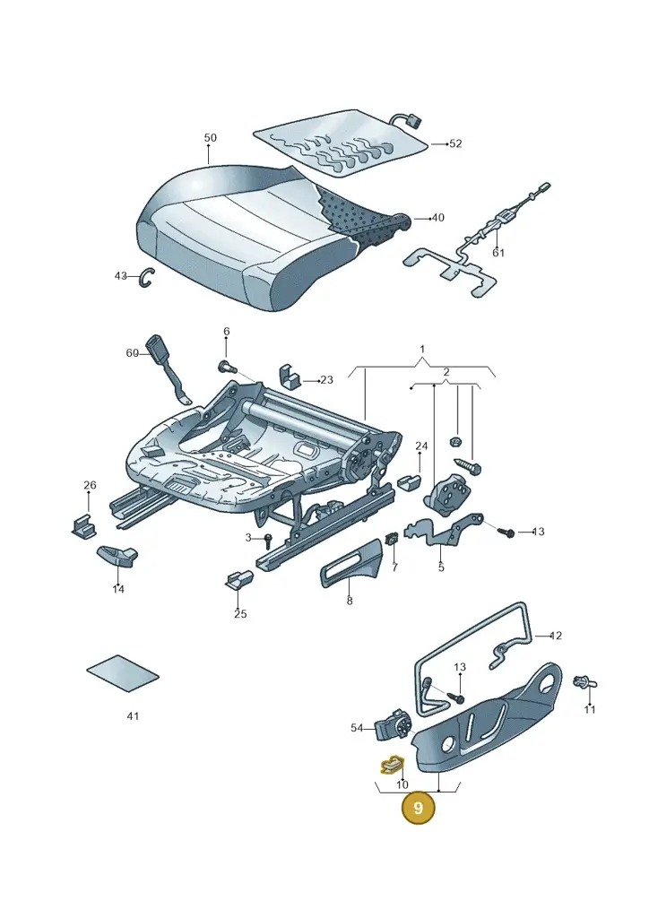 17A881317B82V — Volkswagen Jetta 1.4 (2017-2024) diagram 431881000, position 9