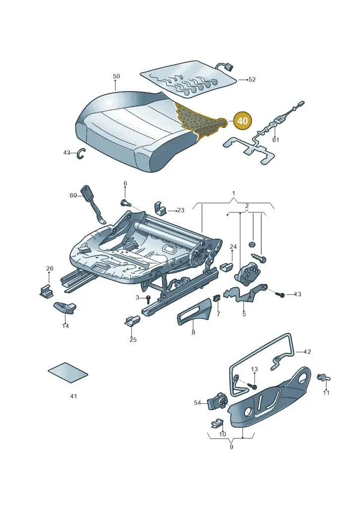 17A881375 — Volkswagen Jetta 1.4 (2017-2024) diagram 431881000, position 40