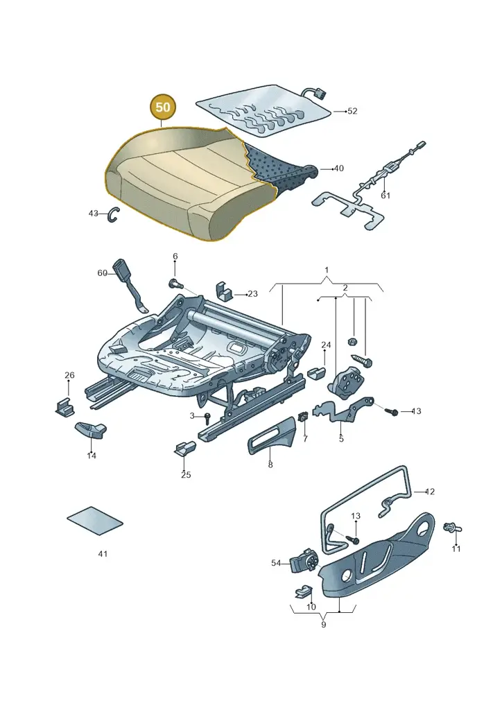 17A881405BZVB — Volkswagen Jetta 1.4 (2017-2024) diagram 431881000, position 50