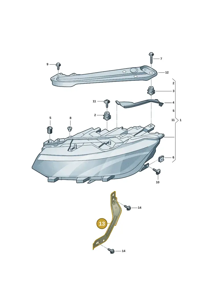 17A941058 — Volkswagen Jetta 1.4 (2017-2024) diagram 431941001, position 13