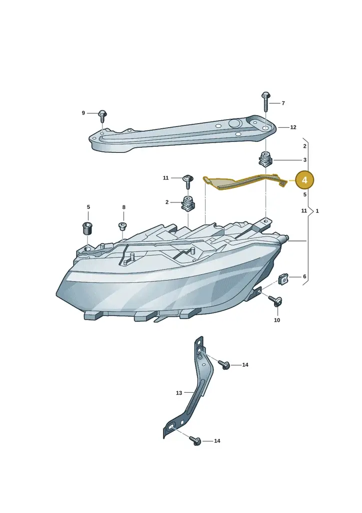 17A941119 — Volkswagen Jetta 1.4 (2017-2024) diagram 431941001, position 4