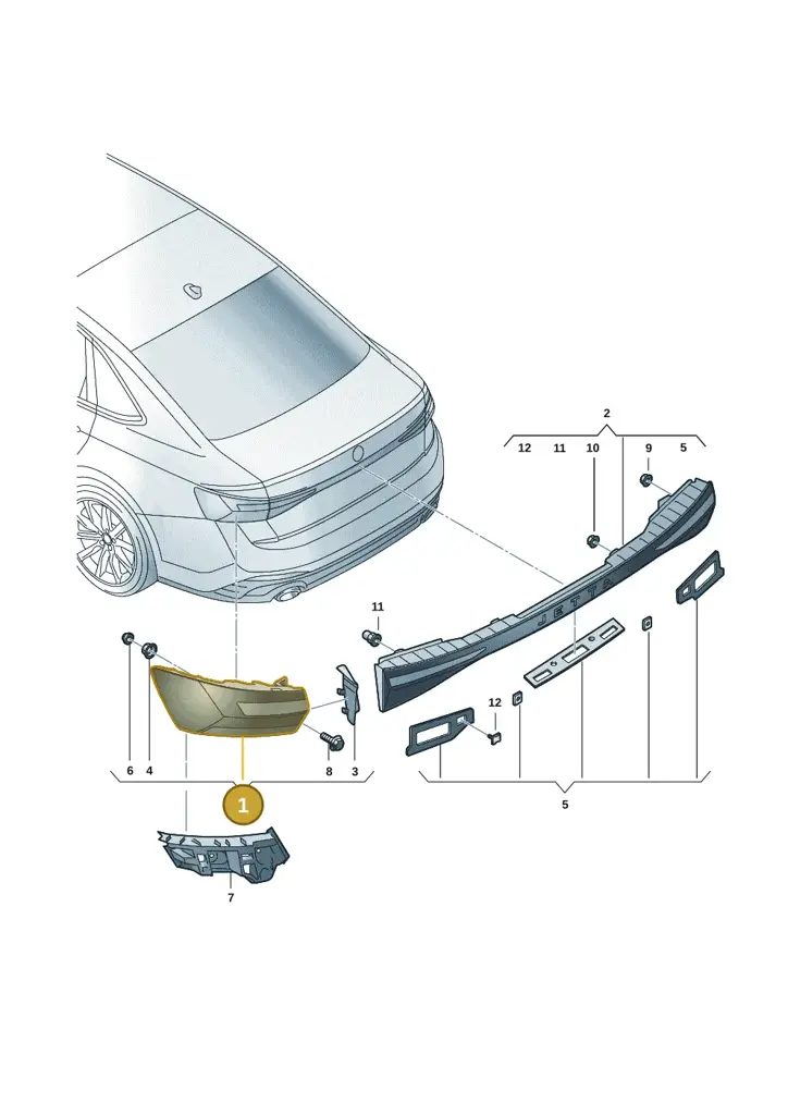 17A945095B — Volkswagen Jetta 1.4 (2017-2024) diagram 431945001, position 1