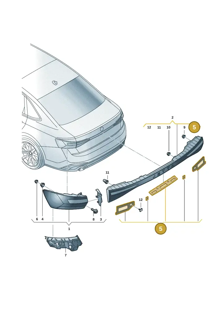 17A945199 — Volkswagen Jetta 1.4 (2017-2024) diagram 431945001, position 5