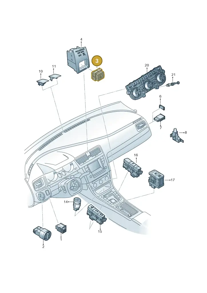 17A953509AECU — Volkswagen Golf (2016-2020) diagram 746941500, position 3