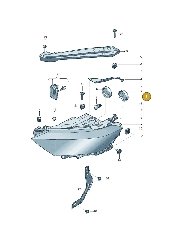 17B941036D — Volkswagen Jetta 1.4 (2017-2024) diagram 431941000, position 1