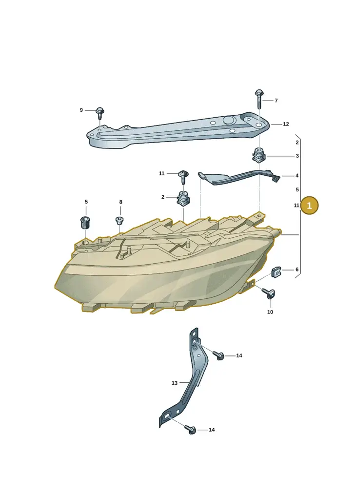 17B941060 — Volkswagen Jetta 1.4 (2017-2024) diagram 431941001, position 1