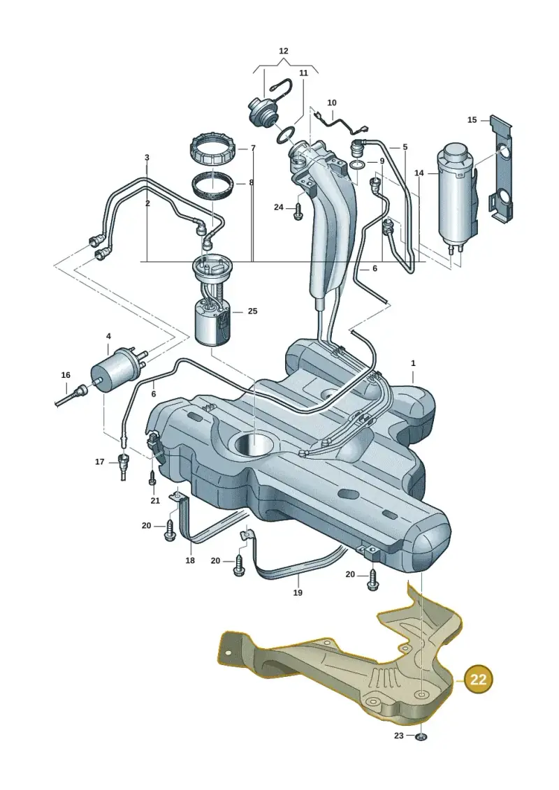 180201307 — Volkswagen Polo 1.6 (2020-2022) diagram 62x201040, position 22