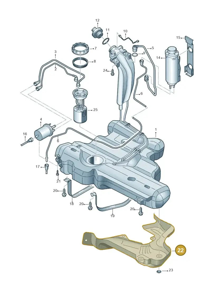 180201307 — Volkswagen Polo (2010-2015) diagram 677201050, position 22