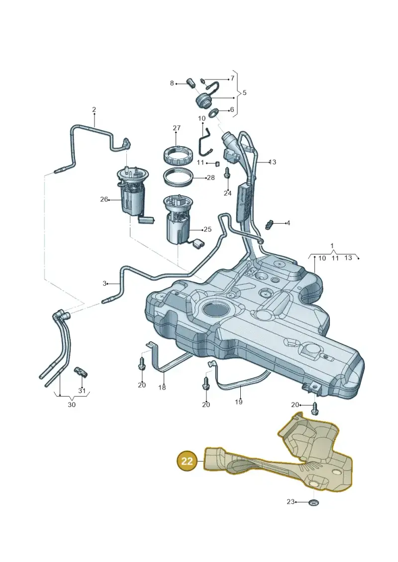180201307 — Volkswagen Bora (2015-) diagram 757201300, position 22