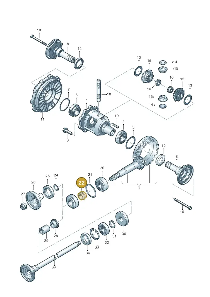 183525267 — Volkswagen Phaeton 4motion (2010-2016) diagram 195525300, position 22