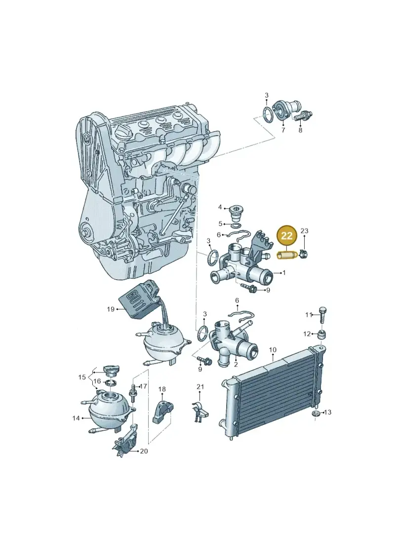 191121343 — Volkswagen CADDY-KOMBI/KASTENW.   06> (2005-) diagram 138121700, position 22