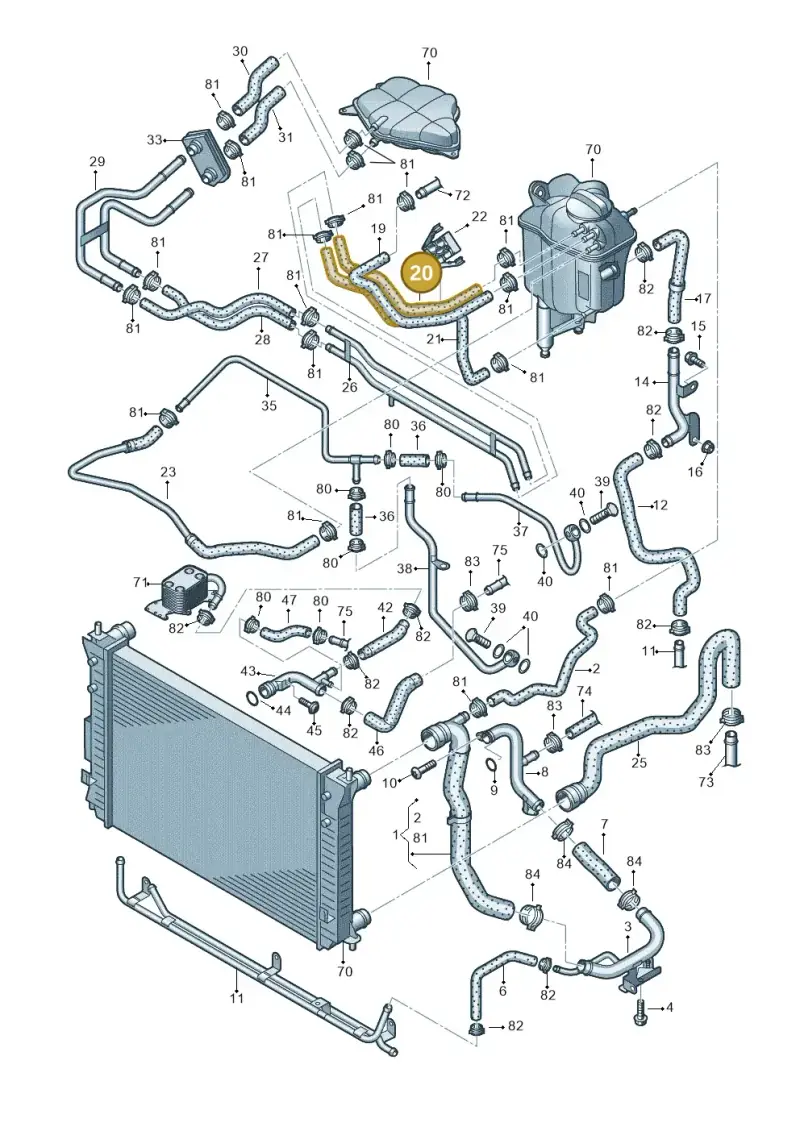 191121343 — Volkswagen Phaeton 4motion (2010-2016) diagram 631121460, position 20
