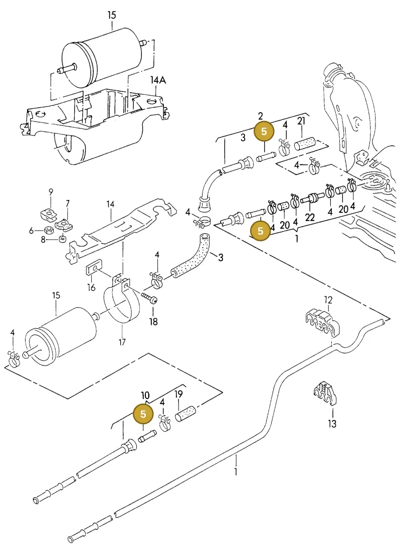 191201316A — Volkswagen GOLF CABRIO (2002-2002) diagram 121201400, position 5