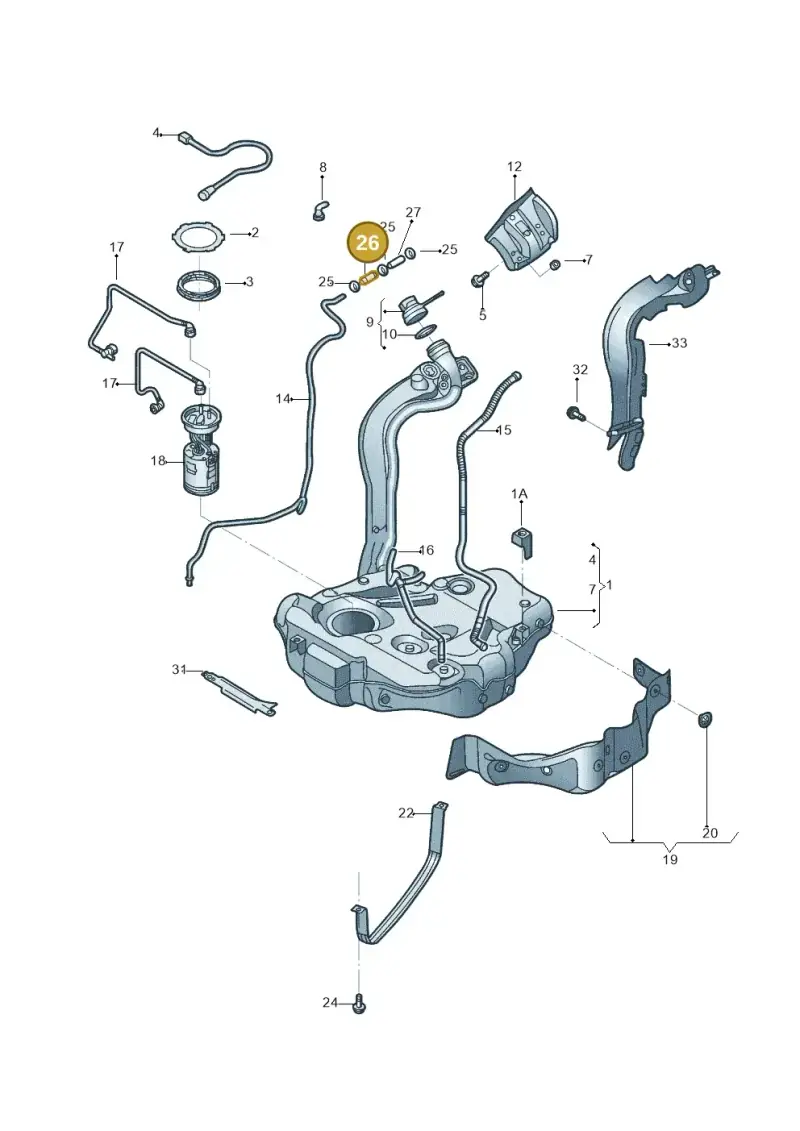 191201316A — Volkswagen Beetle (2016-2019) diagram 801201005, position 26