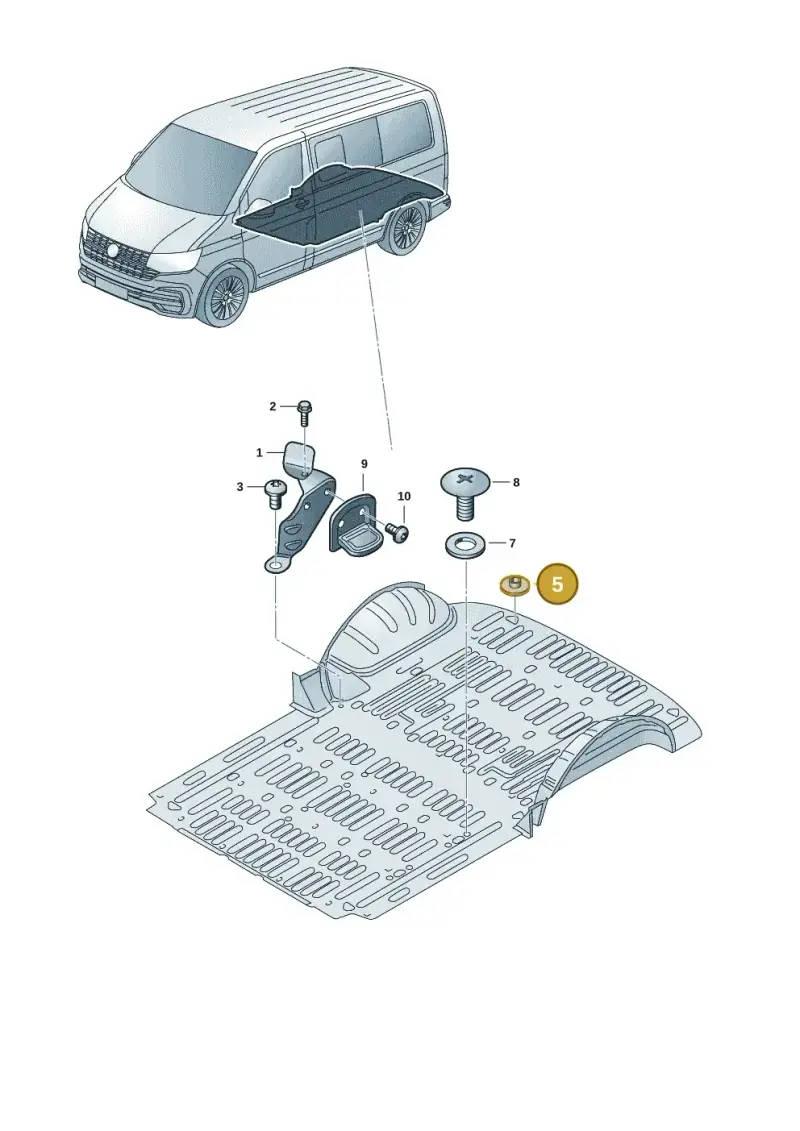 191807196 — Volkswagen Transport. multivan (2019-2024) diagram 7em801015, position 5