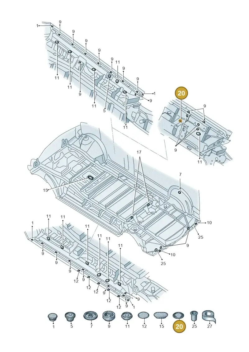 191807196 — Volkswagen Caravelle (2019-2024) diagram 7em803035, position 20