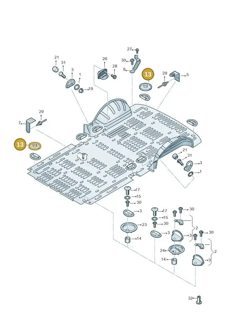 191807196 — Volkswagen Caravelle (2019-2024) diagram 861801015, position 13