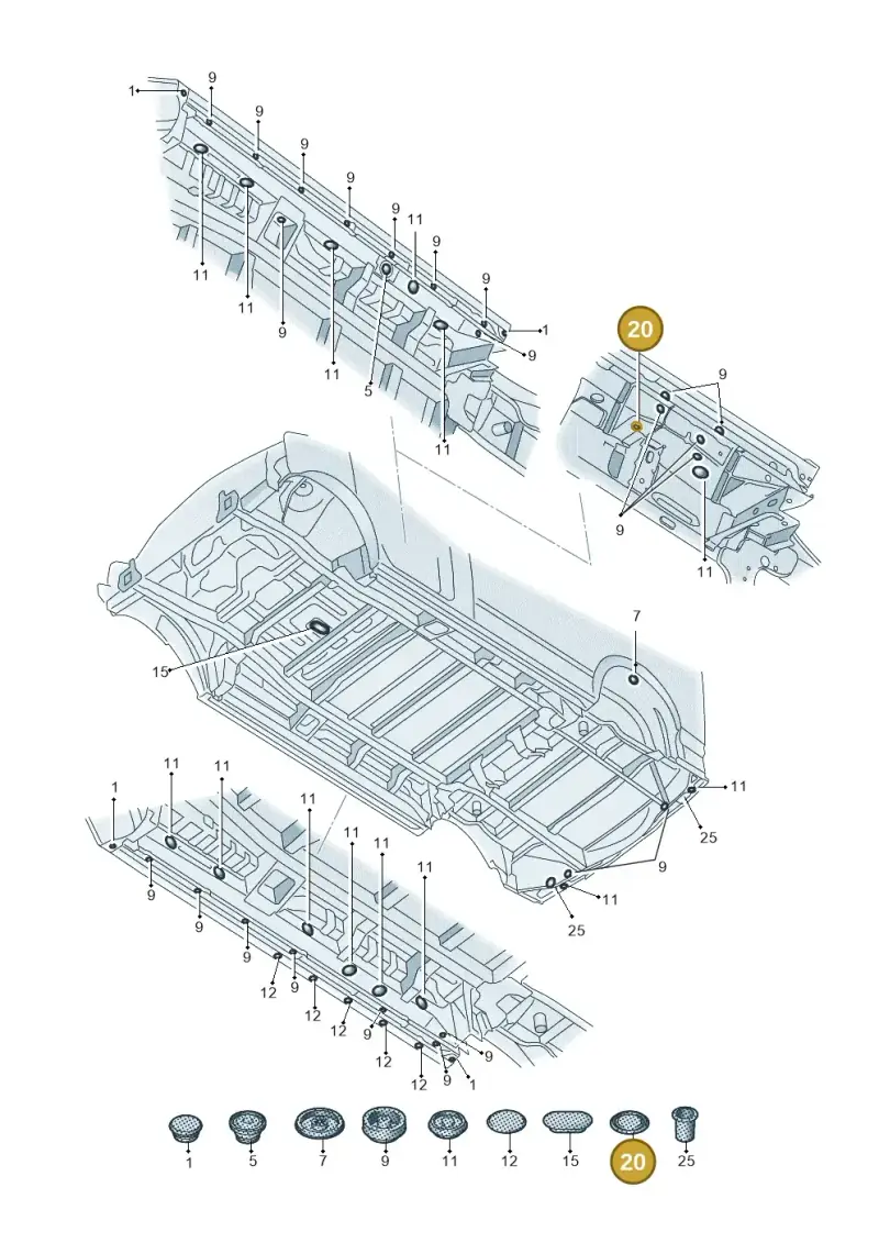 191807196 — Volkswagen Caravelle (2015-2019) diagram 861803350, position 20