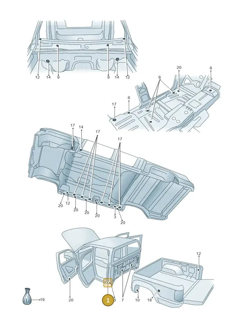 191807196 — Volkswagen Amarok twin cab (2022-) diagram 683803350, position 1
