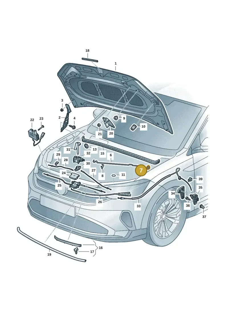 191823395 — Volkswagen Taigo (2021-2024) diagram 2f0823000, position 7
