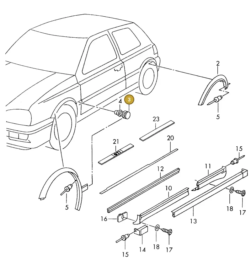 191853585A — Volkswagen GOLF VAR./VENTO (1996-1999) diagram 121853600, position 3