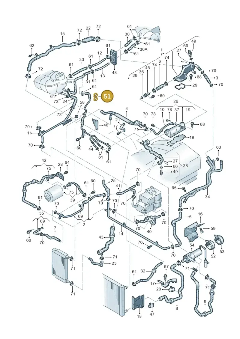 191955980 — Volkswagen Phaeton (lang) (2003-2006) diagram 258121600, position 51