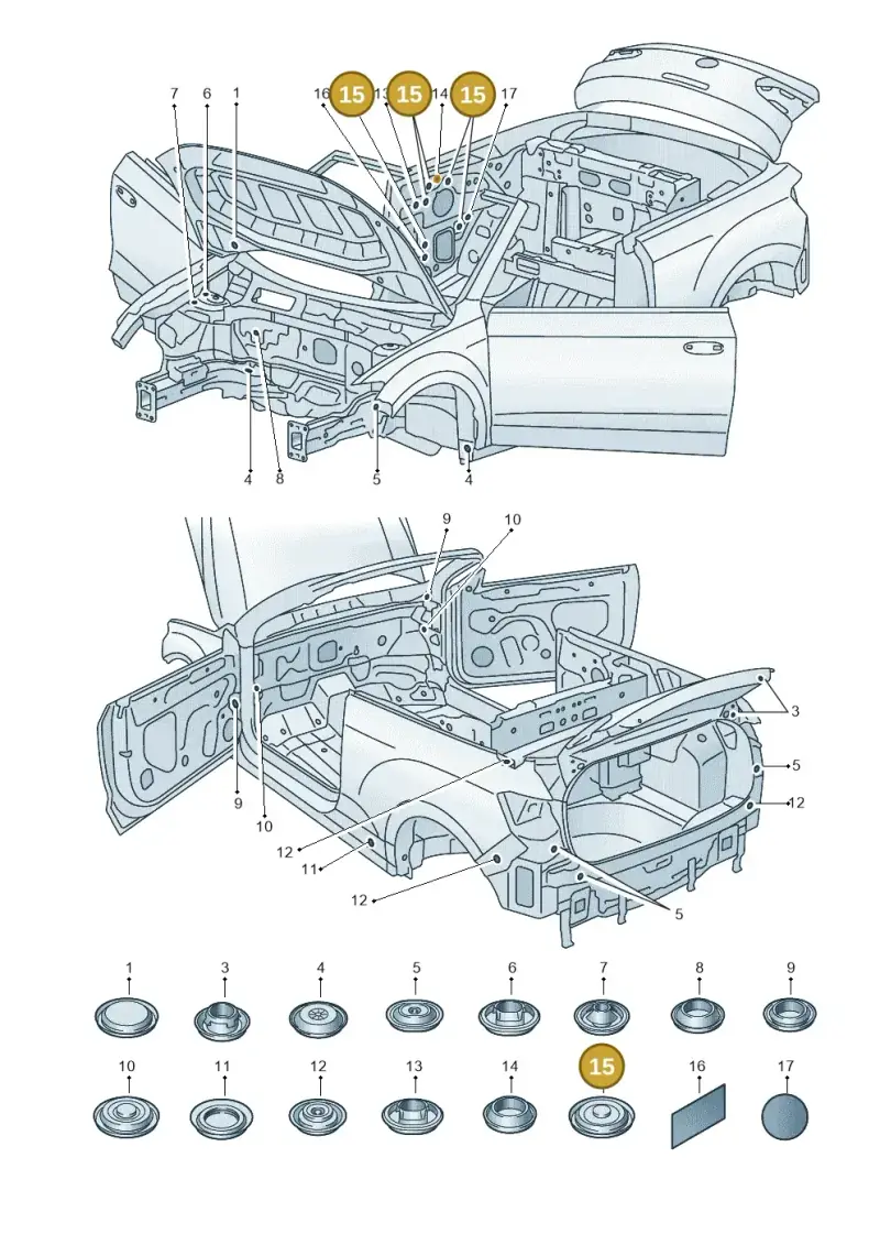 191971928 — Volkswagen T-Roc convertible 1.5 (2019-2024) diagram 2gk803035, position 15