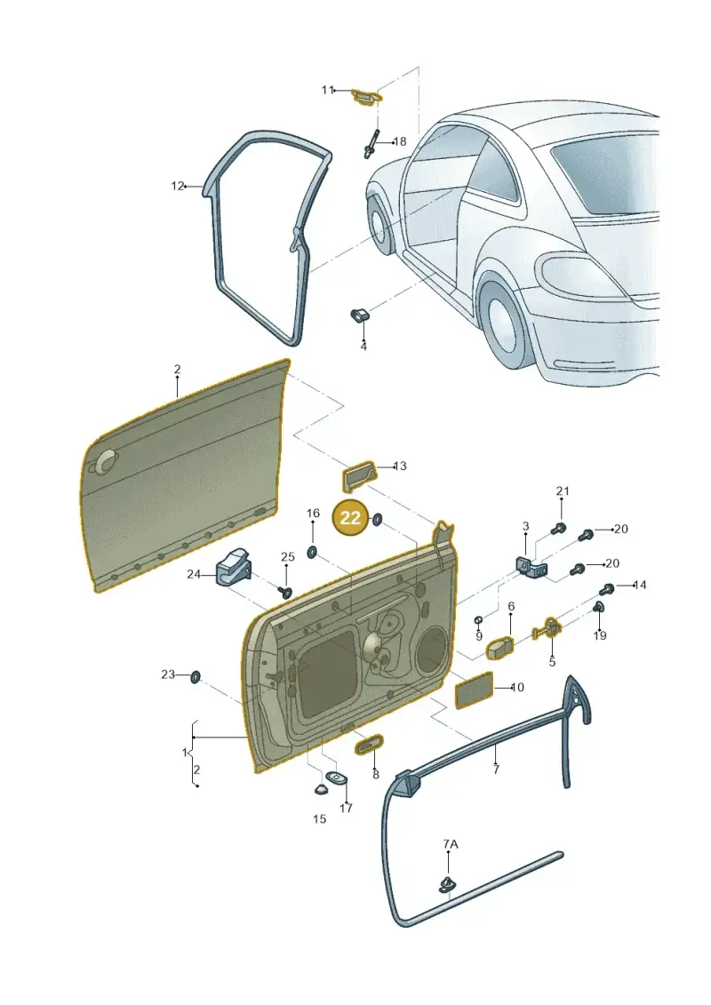 191971928 — Volkswagen Beetle (2016-2019) diagram 801831000, position 22