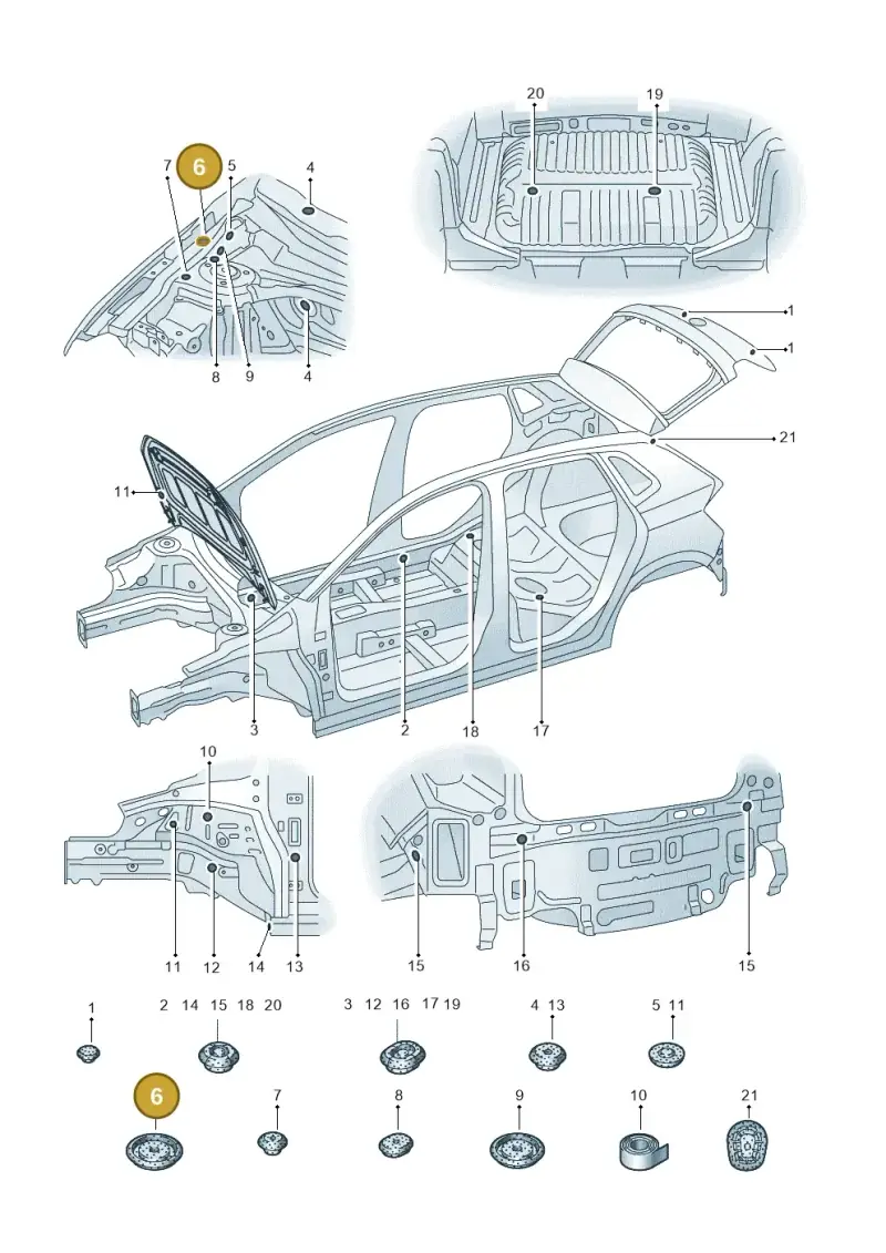 191971928 — Volkswagen T-Cross 1,0 (2018-2024) diagram 837803360, position 6