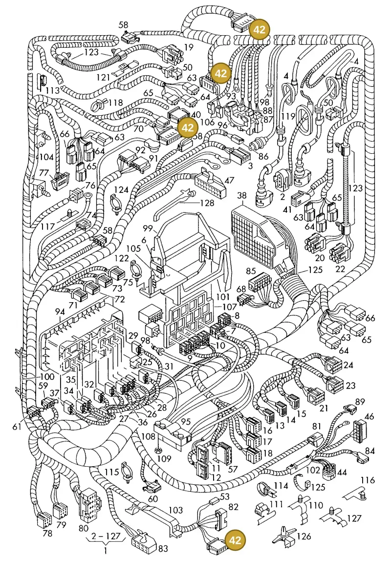 191972701 — Volkswagen Polo (2008-2009) diagram 225971850, position 42