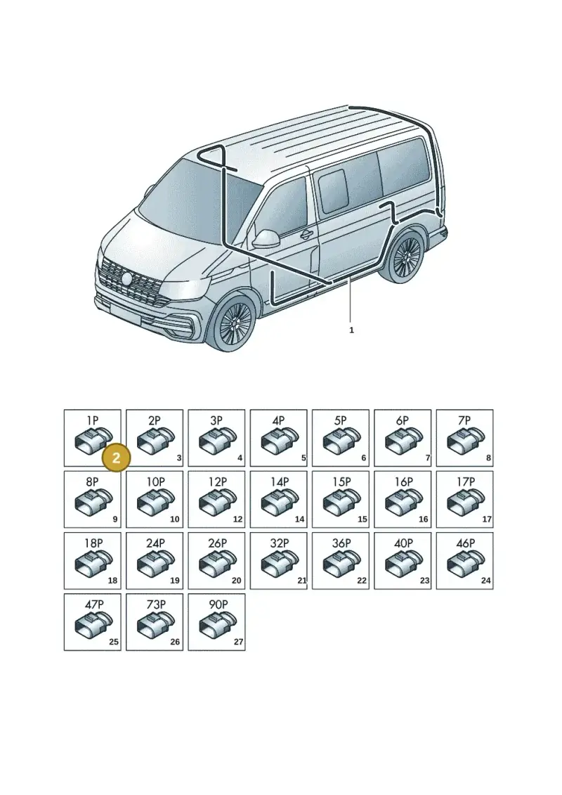 191972701 — Volkswagen Transport. multivan (2019-2024) diagram 7em971080, position 2