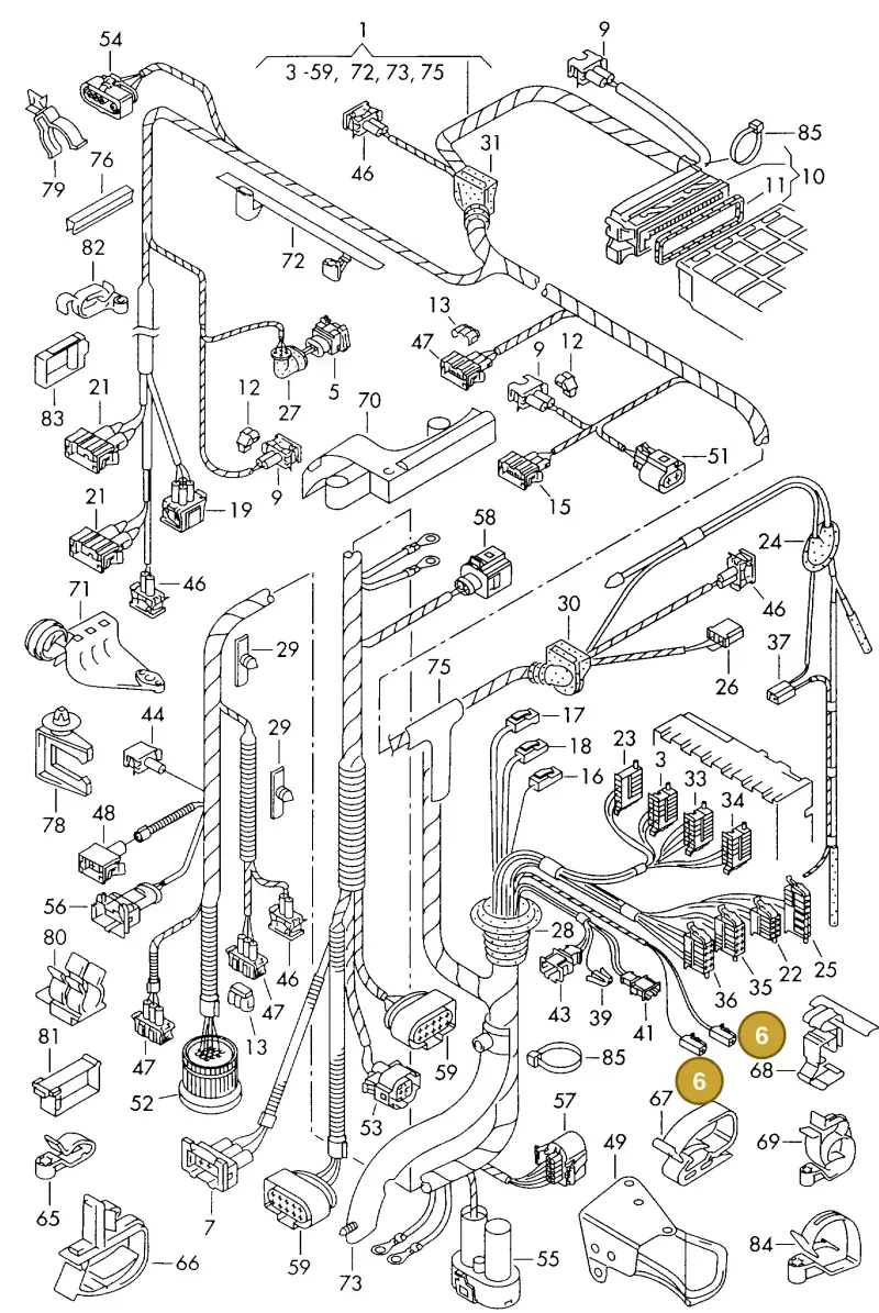 191972711 — Volkswagen GOLF CABRIO (1998-2001) diagram 214971230, position 6
