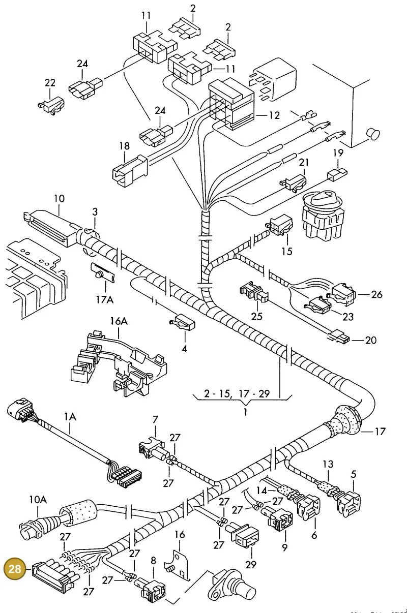 191972762 — Volkswagen GOLF VAR./VENTO (1996-1999) diagram 084214000, position 28
