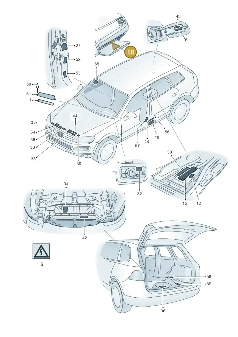1C0010332 — Volkswagen Touareg BlueMotion (2014-2018) diagram 787010000, position 18