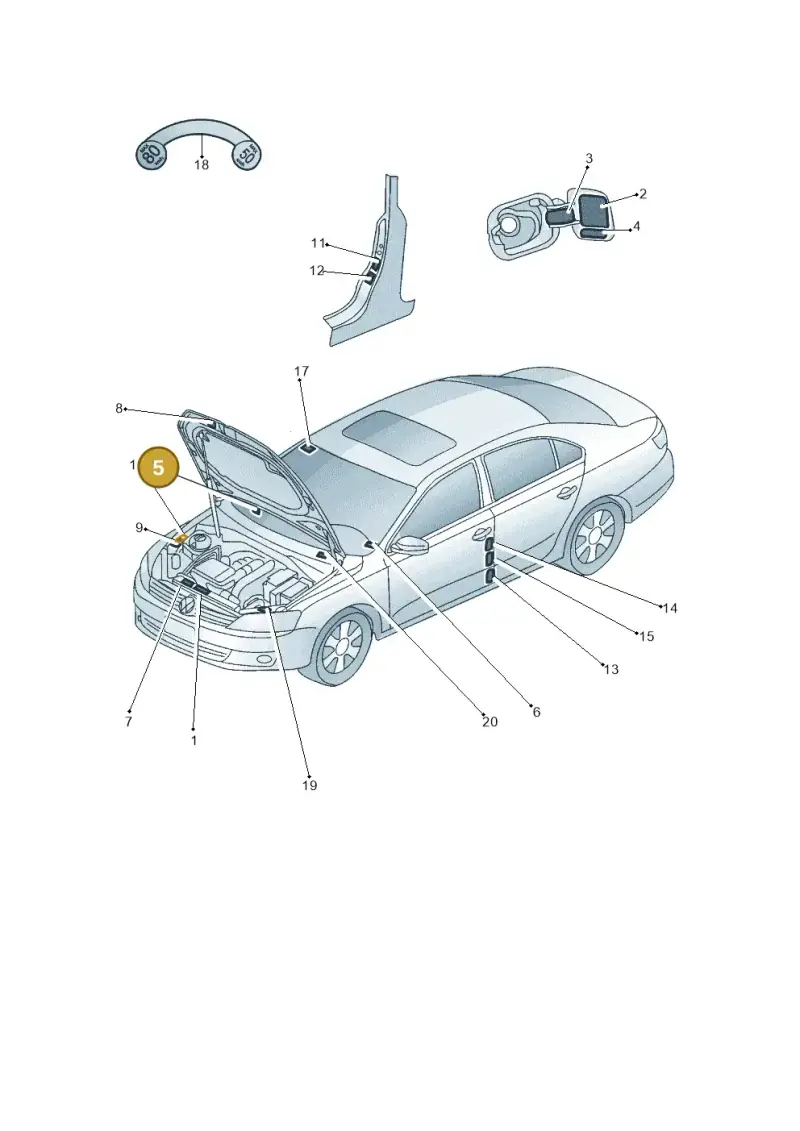 1C0010332 — Volkswagen Jetta (2014-2017) diagram 789010000, position 5