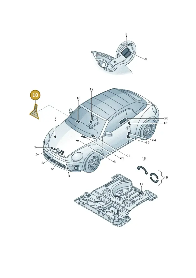 1C0010332 — Volkswagen New beetle cabriolet (2016-2019) diagram 802010000, position 10