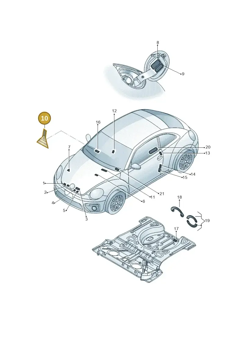 1C0010332 — Volkswagen Beetle (2016-2019) diagram 801010000, position 10