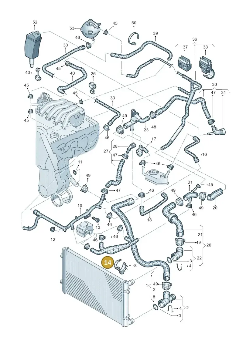1C0121086L — Volkswagen New Beetle             06> (2005-) diagram 194121310, position 14
