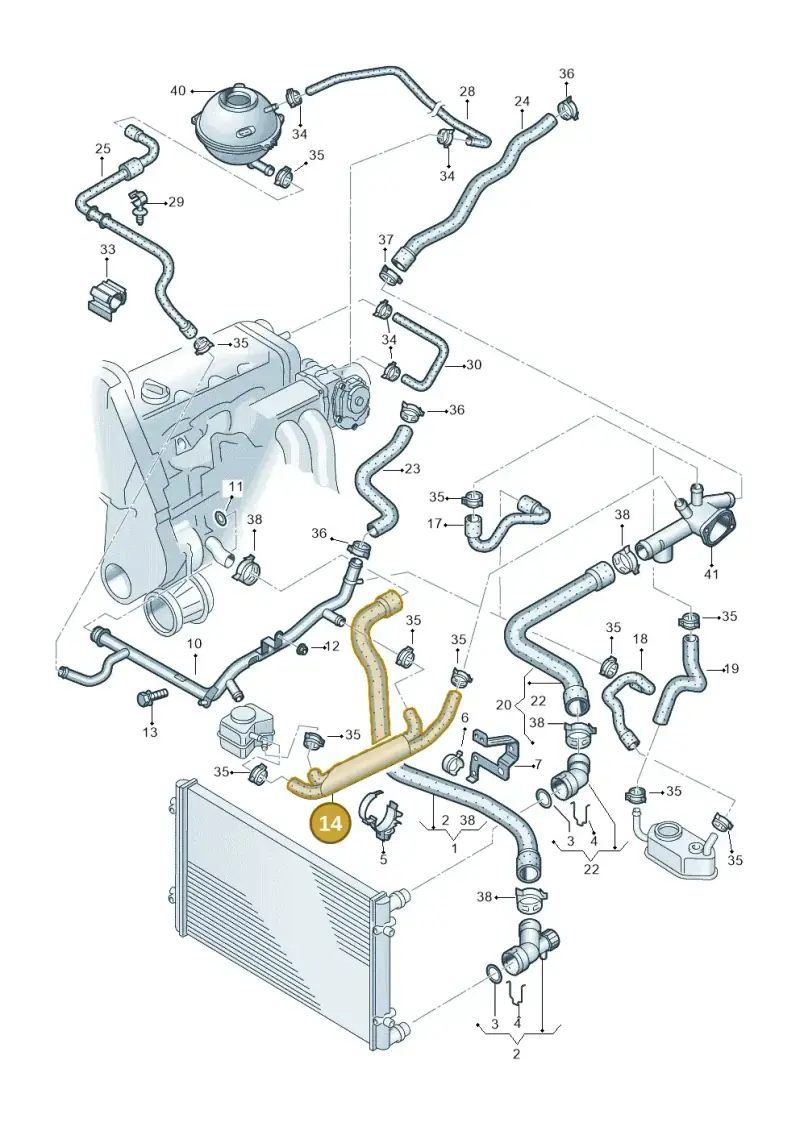 1C0121086L — Volkswagen New Beetle (1998-2001) diagram 194121500, position 14