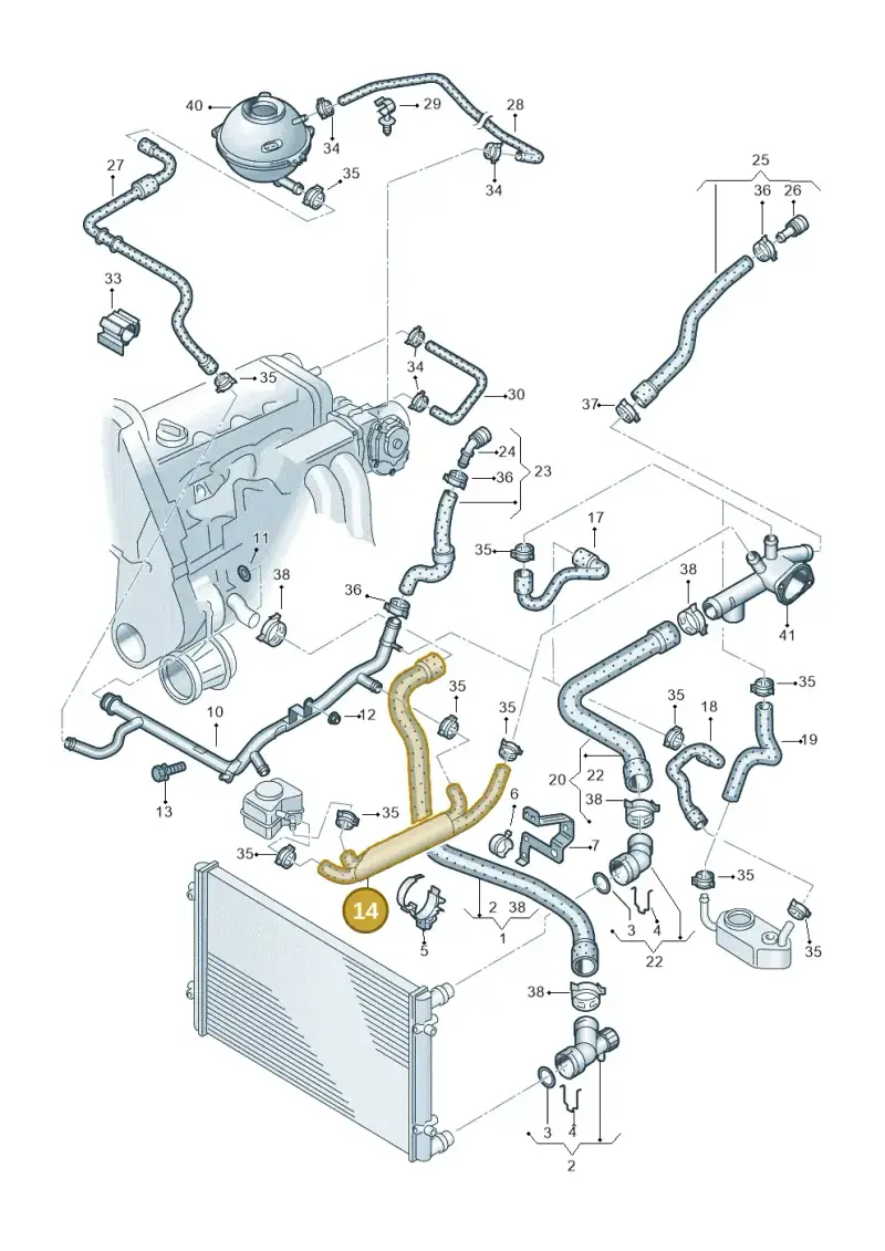 1C0121086L — Volkswagen New Beetle             06> (2005-) diagram 269121500, position 14