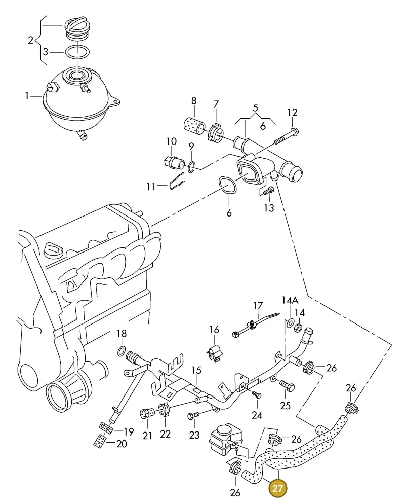 1C0121086L — Volkswagen OTTO-IND.-MOT.         77> (1977-) diagram 423121400, position 27