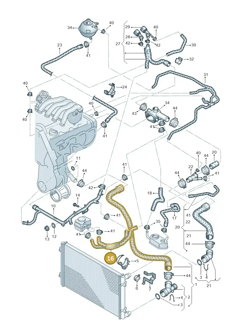 1C0121086L — Volkswagen New Beetle             06> (2005-) diagram 194121240, position 16