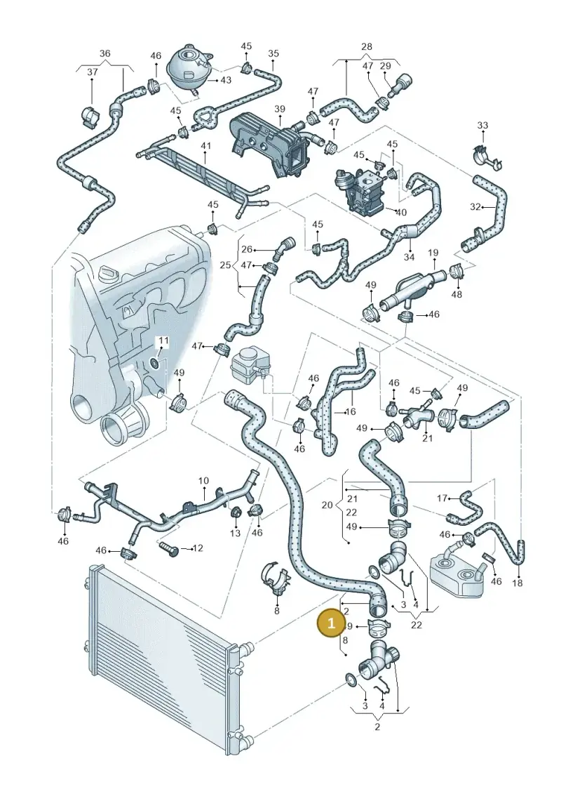 1C0122051M — Volkswagen New Beetle             06> (2005-) diagram 266121450, position 1