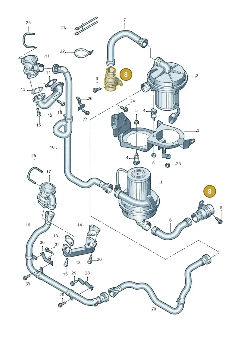 1C0131351A — Volkswagen Phaeton (lang) (2003-2006) diagram 258131200, position 8