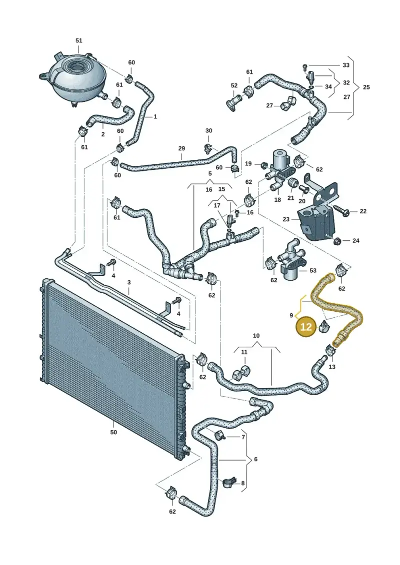 1C0422705A — Volkswagen Touareg (2017-2023) diagram 439121235, position 12