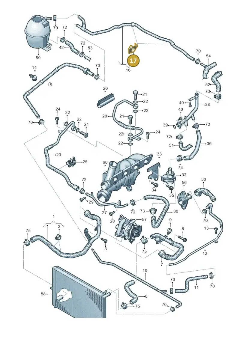 1C0422705B — Volkswagen Amarok twin cab (2016-2022) diagram 683121300, position 17