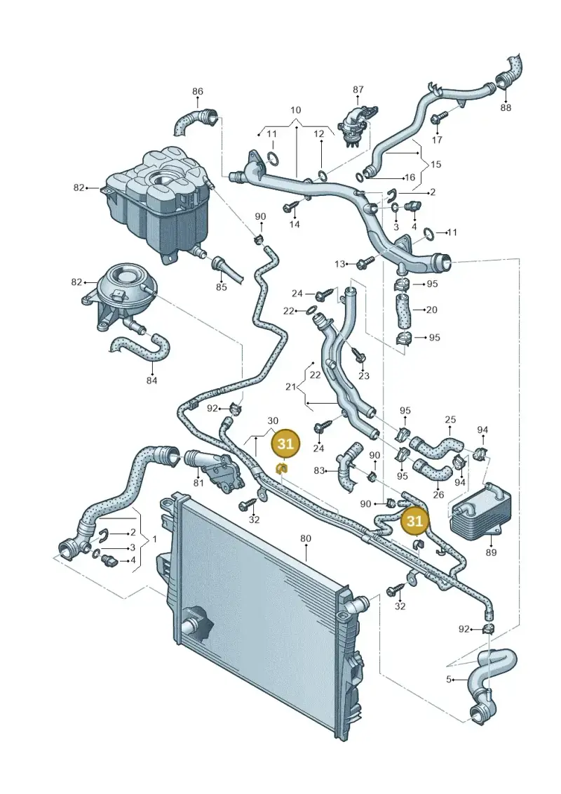 1C0422705B — Volkswagen Touareg BlueMotion (2014-2018) diagram 693121310, position 31
