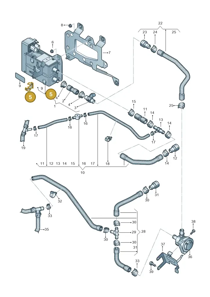 1C0422705D — Volkswagen E-Golf (2014-2021) diagram 774819600, position 5