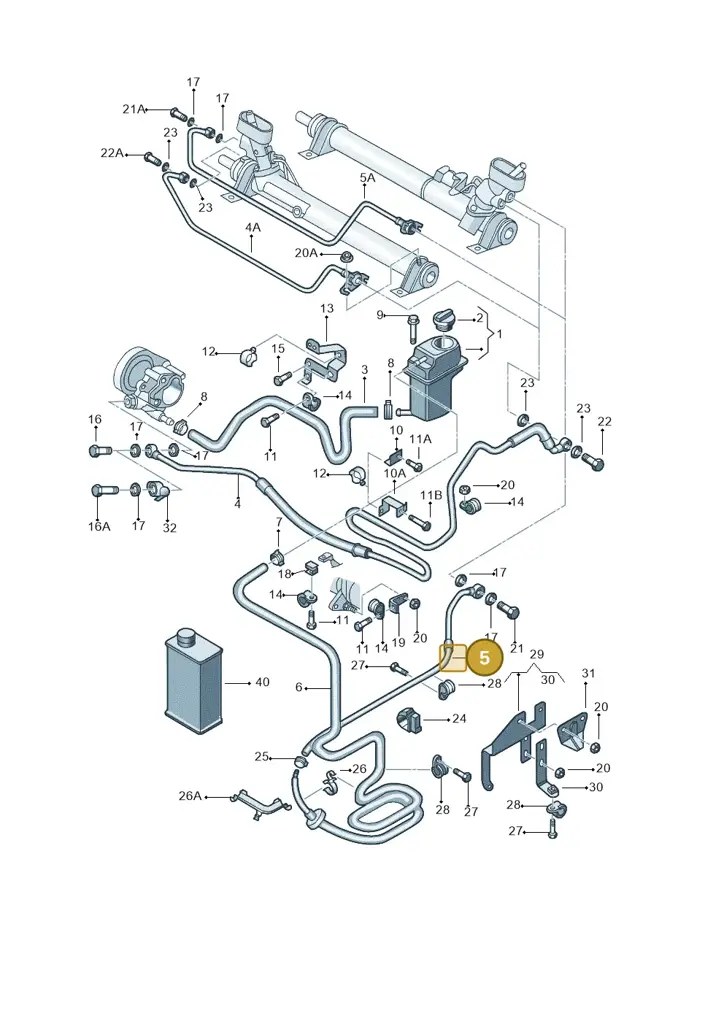 1C0422891C — Volkswagen New Beetle 06> (2005-) diagram 206422450, position 5