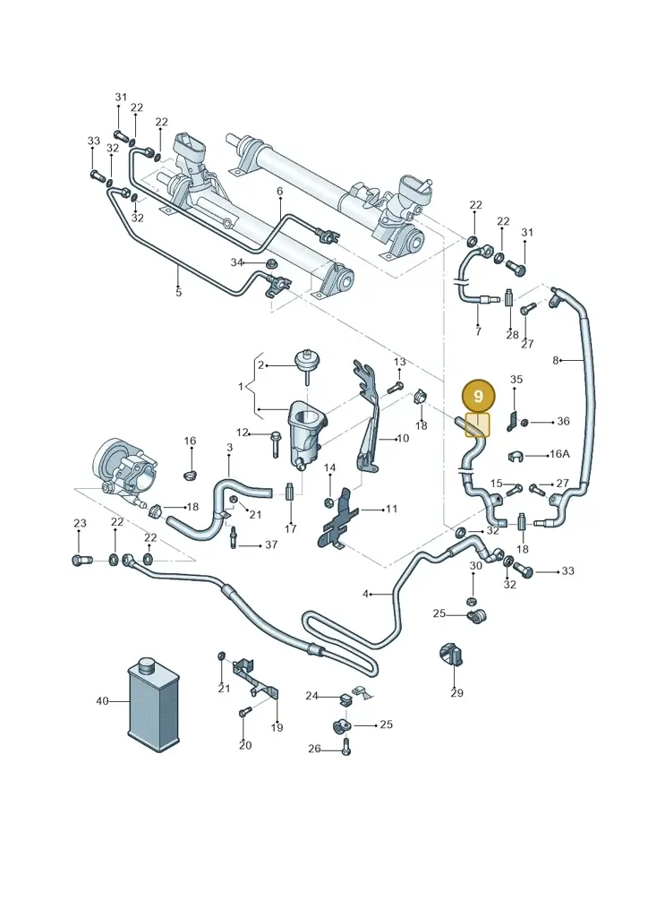 1C0422891J — Volkswagen New Beetle 06> (2005-) diagram 206422550, position 9